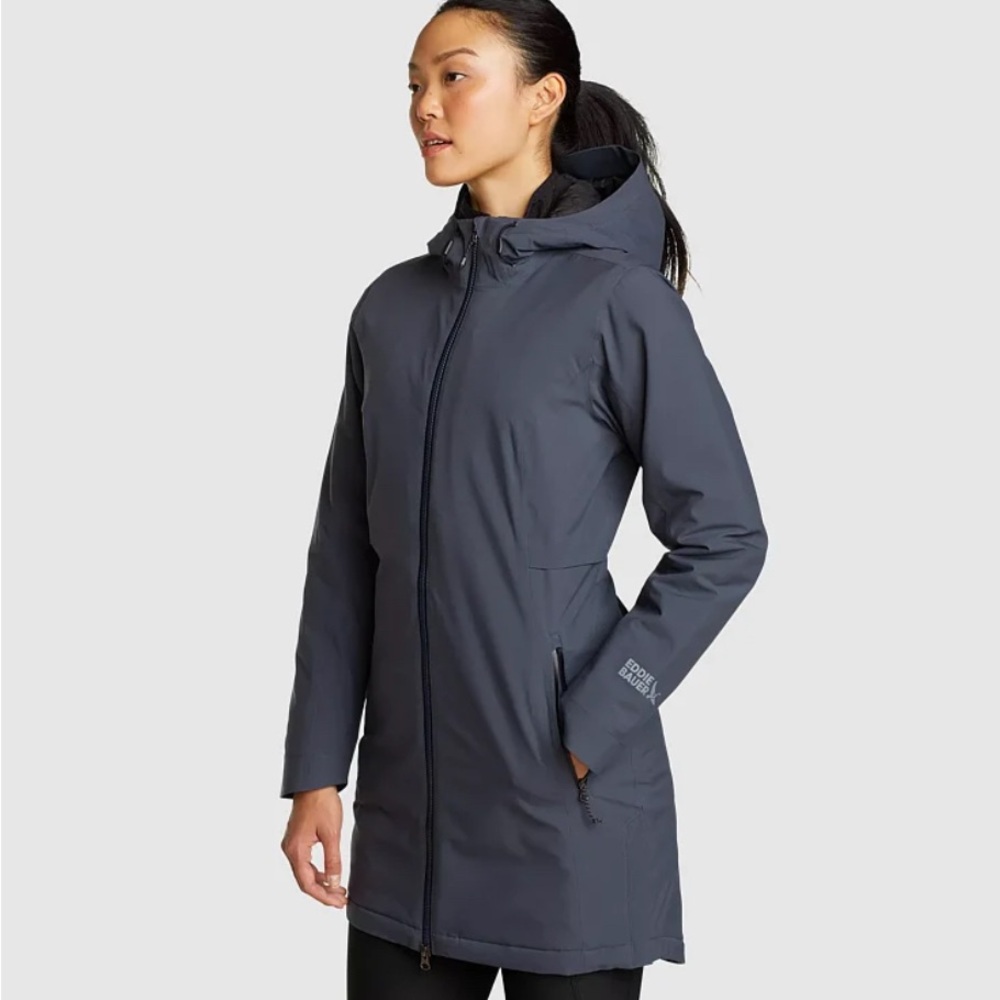 Eddie Bauer Women's Long Hooded Parka - Dark Charcoal